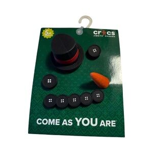 ⛄ Crocs 5-Piece Snowman Holiday Christmas Jibbitz 5 piece Charm Set 🎄 NWT